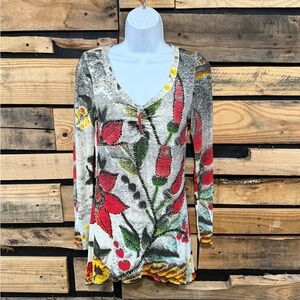 DESIGUAL Y2K Black Stitch Detail Tunic White
Red Yellow Gray Green‎ -Small